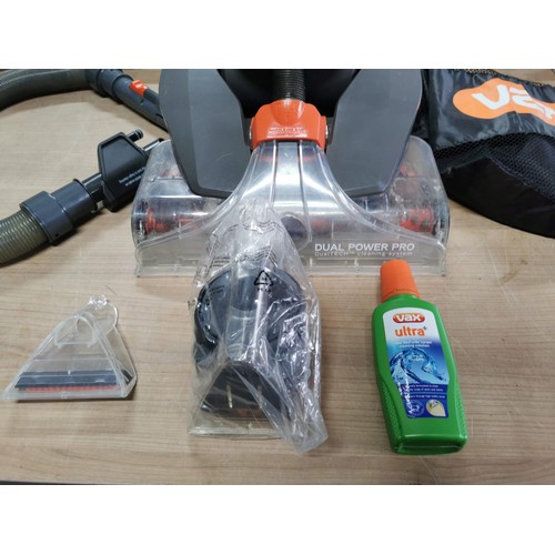 78 - Vax dual power pro carpet washer only used once comes with a full tool kit in a Vax bag