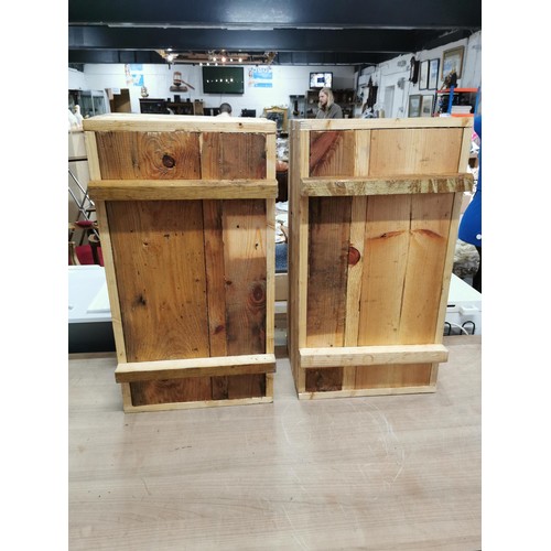 98 - Pair of locally made wooden planters made from recycled timber, treated with linseed oil for outside... 