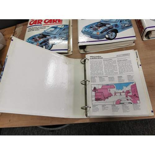 107 - Complete set of 4x car care books in binders teaching car maintenance