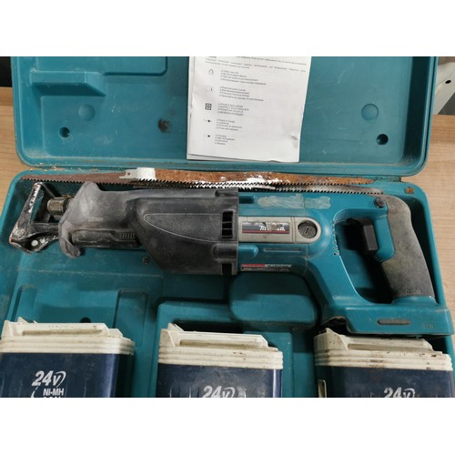 118 - Makita reciprocating cordless saw with 3x batteries no charger in an original Makita hard case