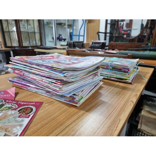 275 - 2 large stacks of card and paper craft making magazines dating from the 2000's along with 8 novels a... 