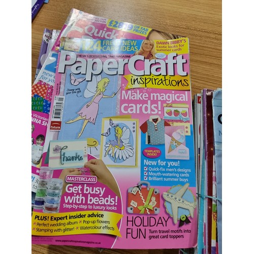 275 - 2 large stacks of card and paper craft making magazines dating from the 2000's along with 8 novels a... 