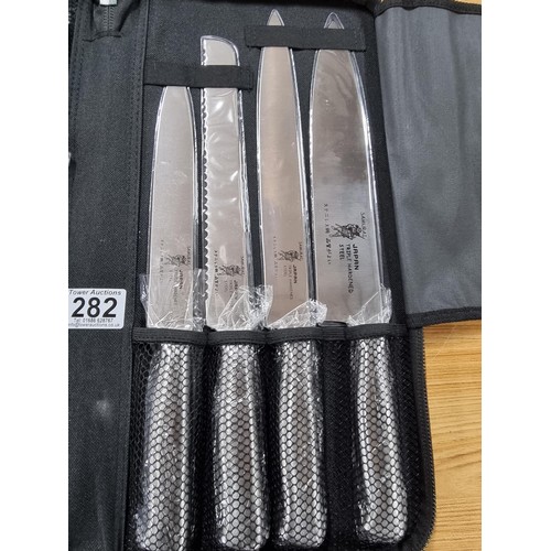 282 - A good quality 10 piece knife and meat carving set by Samurai Japan featuring triple hardened steel,... 