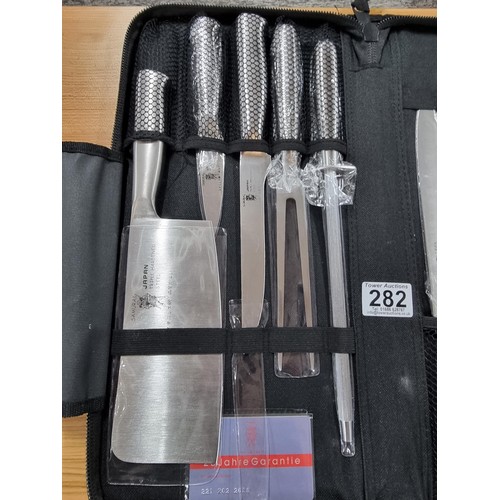 282 - A good quality 10 piece knife and meat carving set by Samurai Japan featuring triple hardened steel,... 