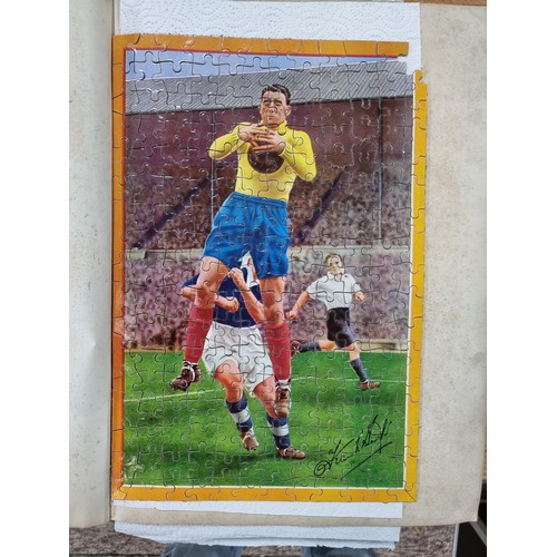 283 - 7x rare vintage 1950's autographed jigsaw puzzles of footballers and cricketers from the Berwick ser... 