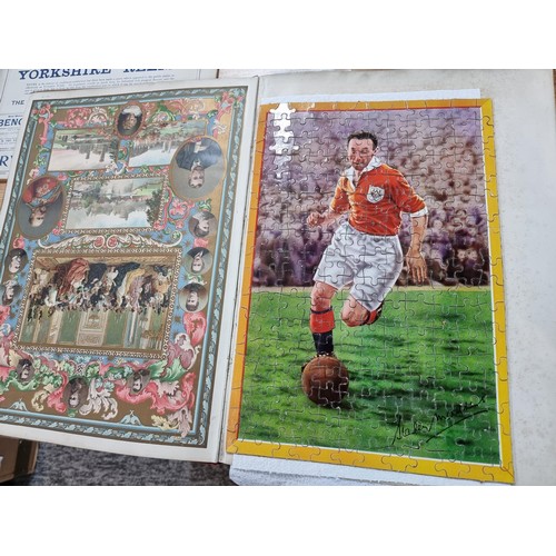 283 - 7x rare vintage 1950's autographed jigsaw puzzles of footballers and cricketers from the Berwick ser... 