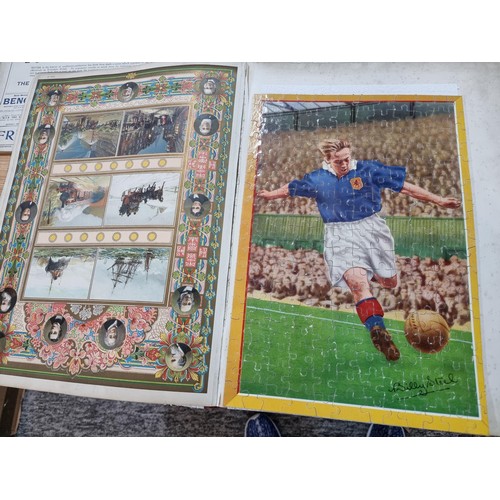 283 - 7x rare vintage 1950's autographed jigsaw puzzles of footballers and cricketers from the Berwick ser... 