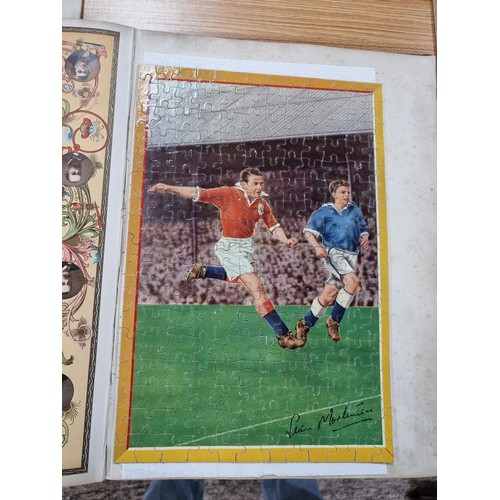 283 - 7x rare vintage 1950's autographed jigsaw puzzles of footballers and cricketers from the Berwick ser... 