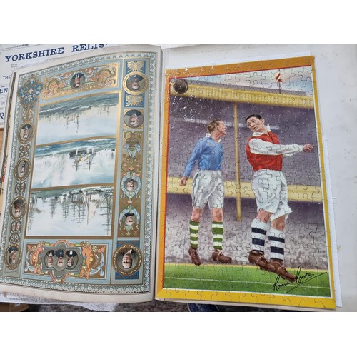 283 - 7x rare vintage 1950's autographed jigsaw puzzles of footballers and cricketers from the Berwick ser... 