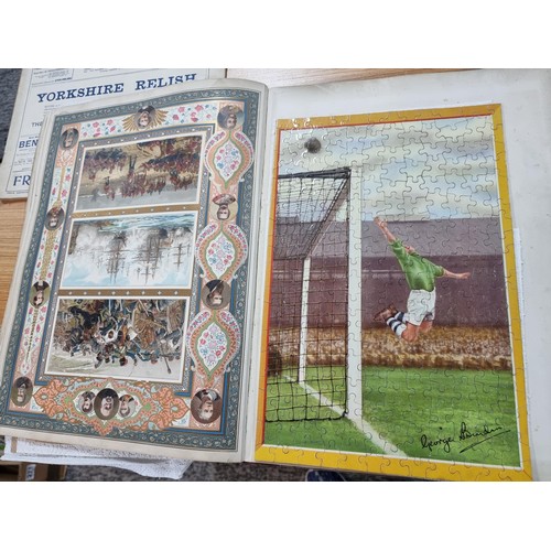 283 - 7x rare vintage 1950's autographed jigsaw puzzles of footballers and cricketers from the Berwick ser... 