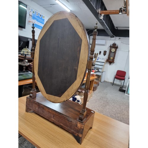 290 - A good antique Victorian dressing table mirror in Mahogany with 3 inlaid drawers to the base in good... 