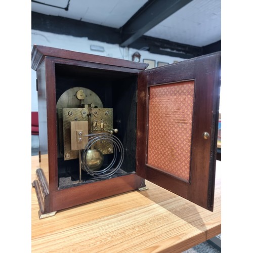 301 - An excellent quality antique solid mahogany bracket clock by James Jones Elliott the predecessor to ... 