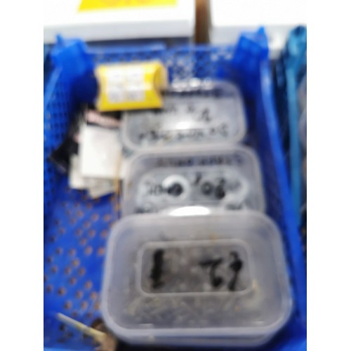 137 - 4x crates containing a large quantity of various accessories inc washers, ear plugs, nuts, bolts, pi... 