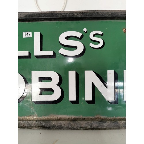 147 - Large vintage enamel Wills Woodbines sign in overall good condition showing little ware, most of fra... 