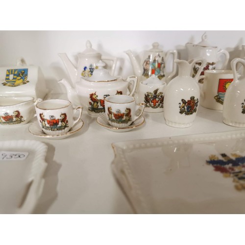 161 - Large quantity of miniature W.H. Goss inc teapots, cups and saucers, cheese domes, jugs etc from Str... 