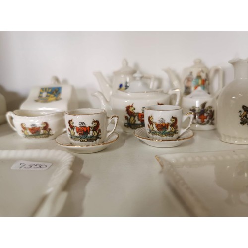 161 - Large quantity of miniature W.H. Goss inc teapots, cups and saucers, cheese domes, jugs etc from Str... 