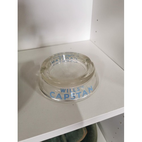 172 - Collection of 4x collectable glass ashtrays inc 2x Will's Capstan, Wines by Stowells of Chelsea and ... 