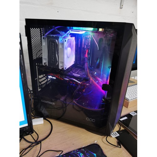 152 - Comprehensive gaming PC setup to include a custom gaming PC with RGB lighting with an EVGA 500W Powe... 