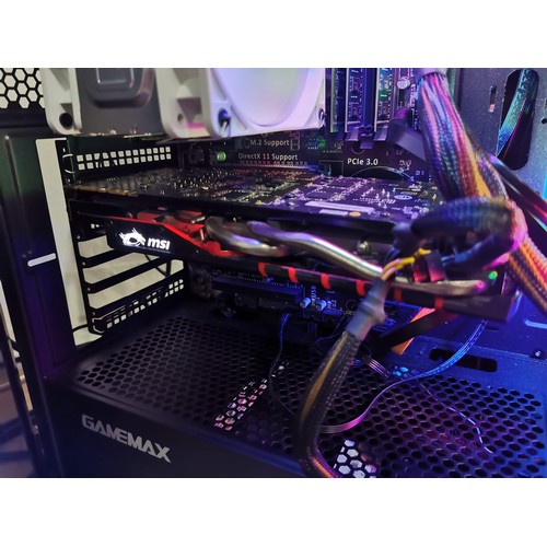 152 - Comprehensive gaming PC setup to include a custom gaming PC with RGB lighting with an EVGA 500W Powe... 