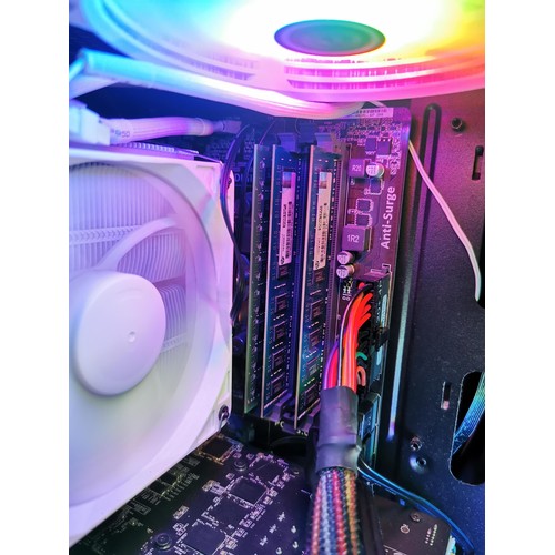 152 - Comprehensive gaming PC setup to include a custom gaming PC with RGB lighting with an EVGA 500W Powe... 