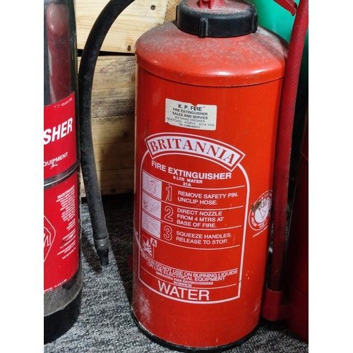 96A - Quantity of 4x fire extinguishers all for water inc a chrome extinguisher