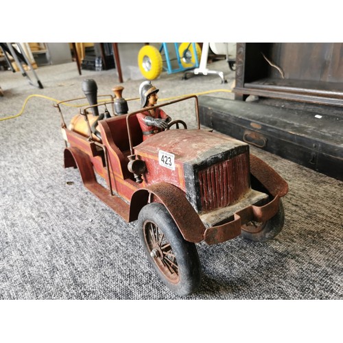 15 - 1920's American scratch built wooden fire engine missing its rear wheels but a good project item