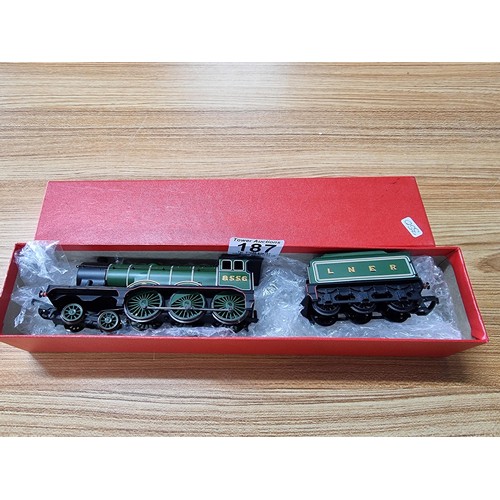 187 - A boxed Hornby R1687 LNER B12 locomotive and tender 8556DCC fitted, track tested in immaculate condi... 