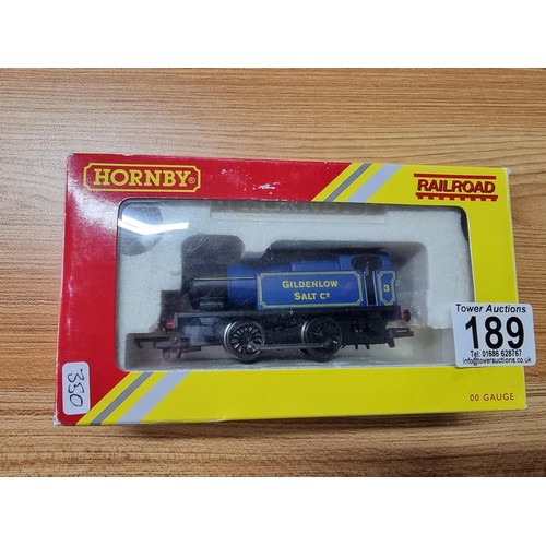 189 - A brand new in box Hornby R3211 Gildenlowe salt co 0-4-0 industrial tank locomotive.