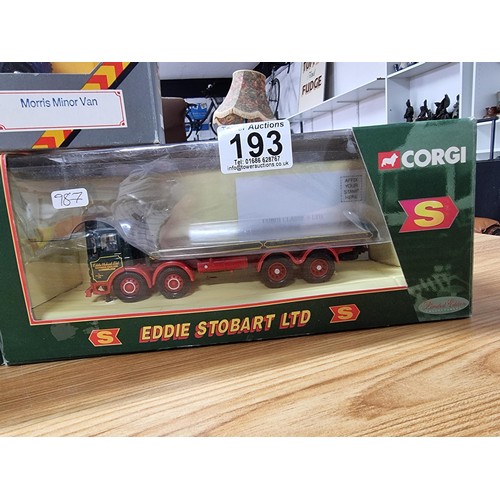 193 - 3 boxed as new diecast vehicles to include a large Eddie Stobart limited edition lorry VolvoF88, Edd... 