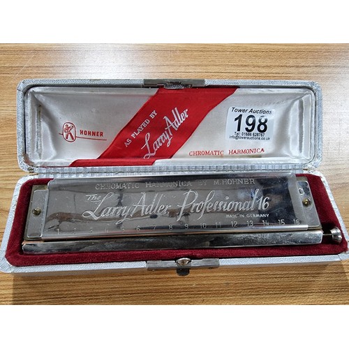 198 - A Hohner The Larry Adler Professional 16 Chromatic Harmonica, in excellent clean condition fitted in... 