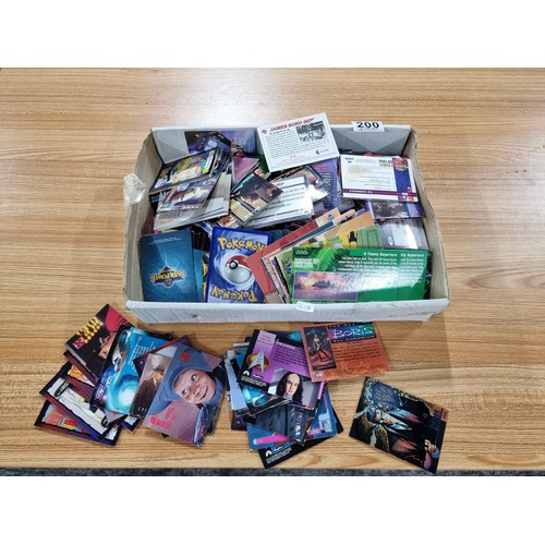 200 - A box containing a large quantity of various collectors and trading cards to include DC Overpower, D... 