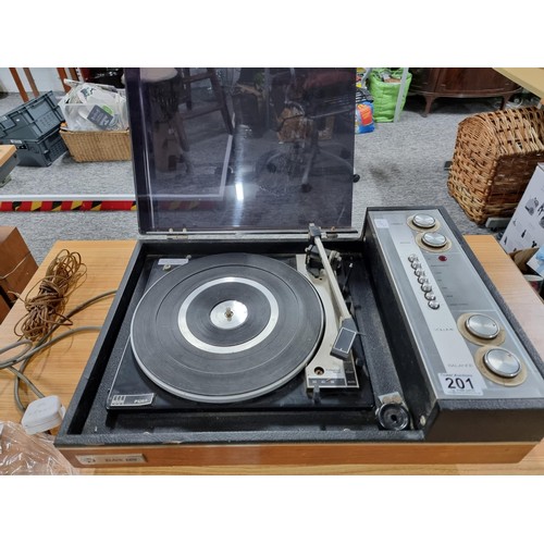 201 - A Pye blackbox model 1022 record player and speakers with BSR P128R deck the record player has port ... 