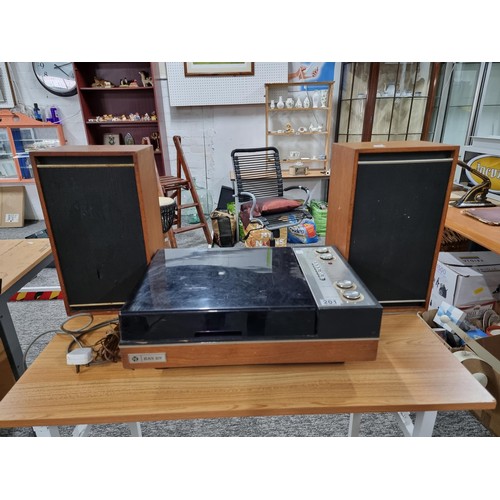 201 - A Pye blackbox model 1022 record player and speakers with BSR P128R deck the record player has port ... 