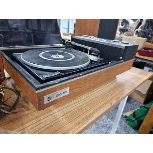 201 - A Pye blackbox model 1022 record player and speakers with BSR P128R deck the record player has port ... 