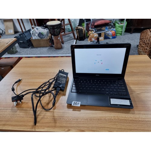 208 - A Dell Chromebook 11 model CB1C13 in full working order and factory resets ready for a new user.