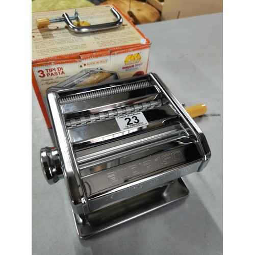 23 - Boxed as new Marcato Aiiipia 150 pasta maker in good order with 3 different pasta settings