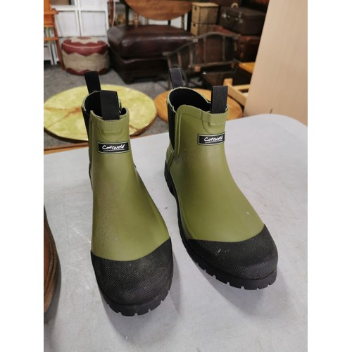 37 - 3x pair of outdoor shoes inc wellington boots size 8, groundwork wool lined boots size 7 and Cotswol... 