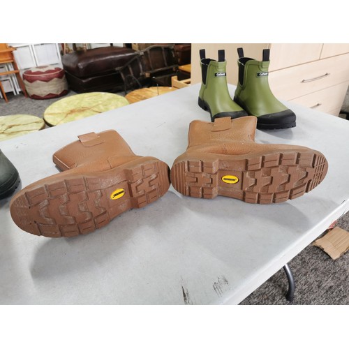 37 - 3x pair of outdoor shoes inc wellington boots size 8, groundwork wool lined boots size 7 and Cotswol... 