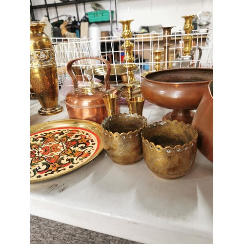 39 - 2 metal baskets containing a large quantity of collectables including wood and treen items inc marac... 