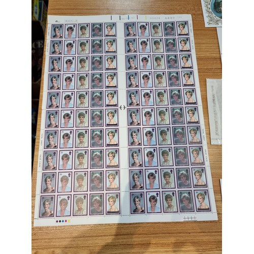 239 - collection of Princess Diana memorabilia to include stamped covers and a large block stamp set of Di... 