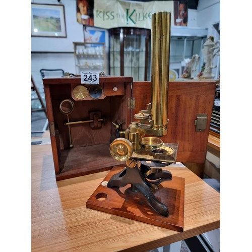 243 - A good quality cased microscope by A.Franks Manchester and Hull along with a large quantity of speci... 