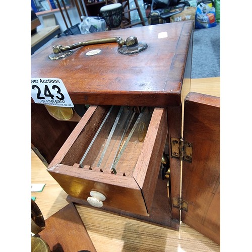 243 - A good quality cased microscope by A.Franks Manchester and Hull along with a large quantity of speci... 