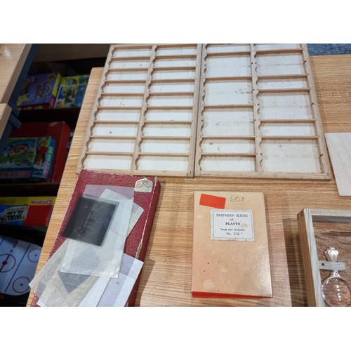 243 - A good quality cased microscope by A.Franks Manchester and Hull along with a large quantity of speci... 