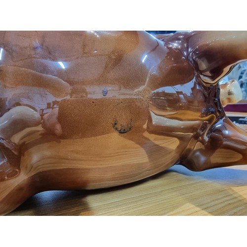 246 - 3 large impressive ceramic cart horses in 3 different colours. 2 have indistinct marks and one has a... 