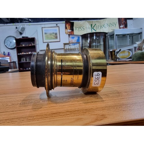 247 - A rare J.H Dalmeyer camera lens in excellent condition, and all in good order. Serial number is 6875... 