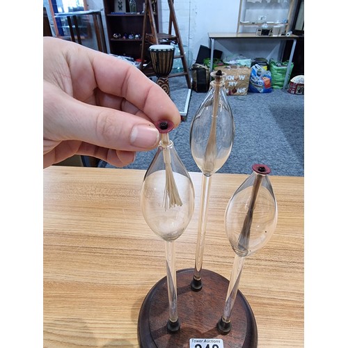 248 - An unused Bridale lamp which features 3 hand blown glass stems, featuring fibre wicks which are to b... 