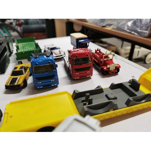 269 - Box containing a large quantity of die cast vehicles inc buses, lorries train carriages, vintage car... 
