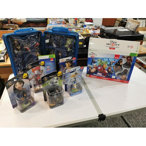 274 - Box of Disney infinity figures in original boxes with xbox 360 game
