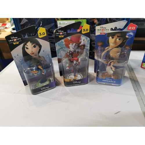 274 - Box of Disney infinity figures in original boxes with xbox 360 game