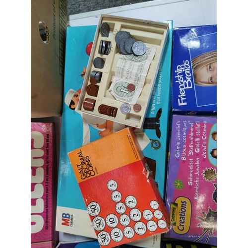276 - Box full of vintage board games inc operation, ker plunk, Ulcers, along with jigsaw puzzles etc